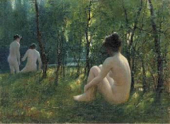 Lionel Walden The Bathers, oil painting by Lionel Walden, china oil painting image